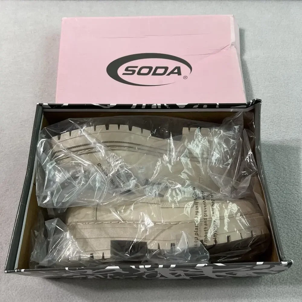 Soda Eureka Women Slip On Platform Shoes 8.5 Penny Loafer Lug Sole Stitched NIB